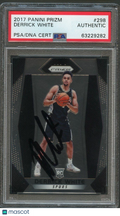 2017-18 Panini Prizm #298 Derrick White Signed Card AUTO PSA/DNA Slabbed Spurs R