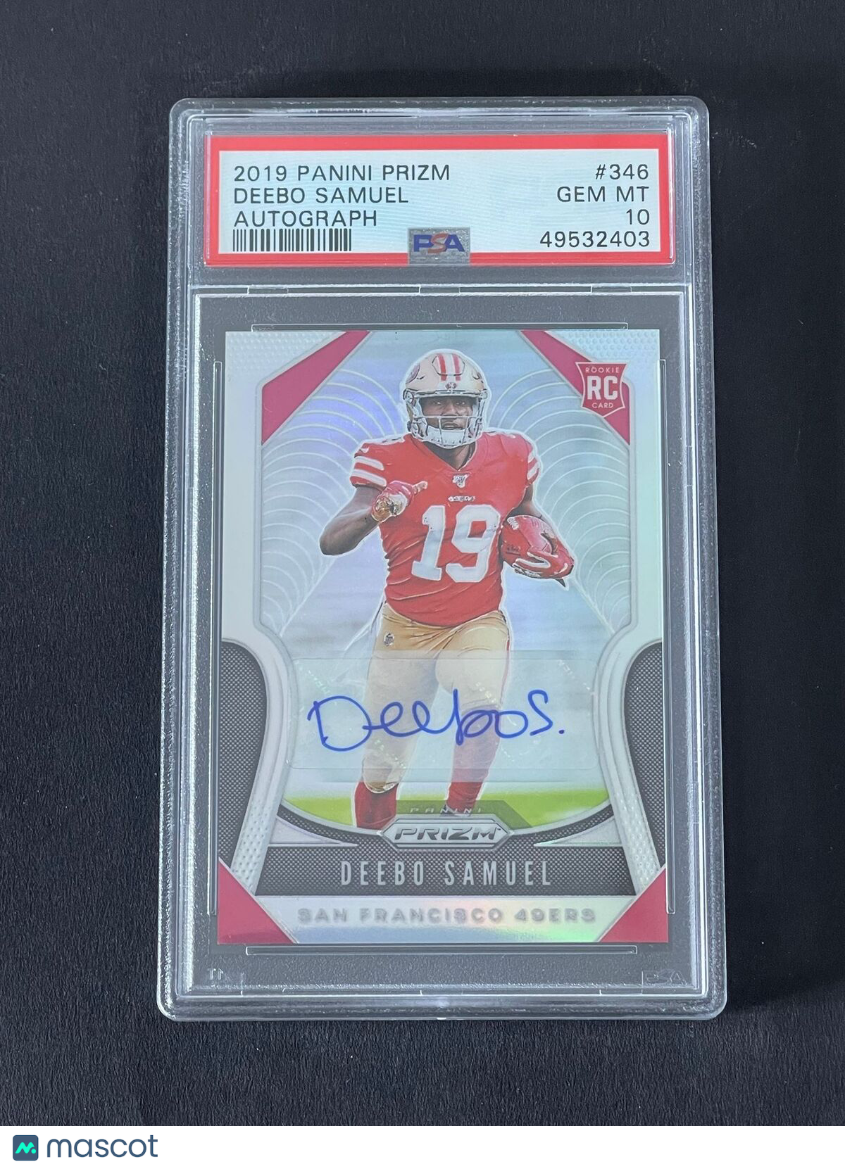 Deebo Samuel 2019 Panini Prizm #346 Rookie Signed Card PSA 10 Autographed