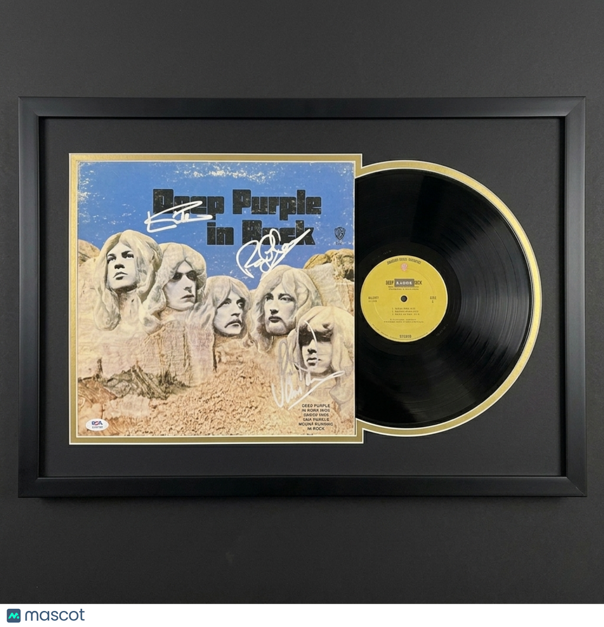 Ian Gillan,Roger Glover,Ian Paice Signed Deep Purple Custom Framed Vinyl  PSA
