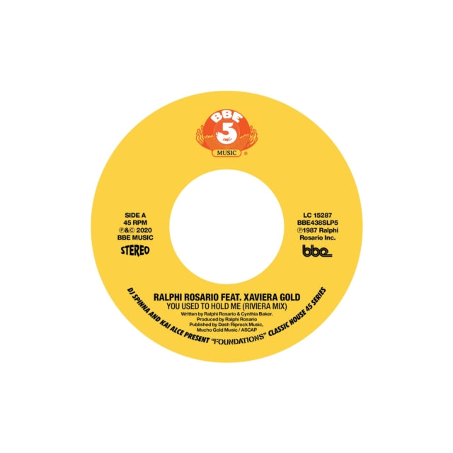 Dj Spinna - Foundations - Classic House 45 Series Part 5: Ralphi Rosario Ft Xaviera Gold - You Used To Hold Me - 7 Inch Vinyl