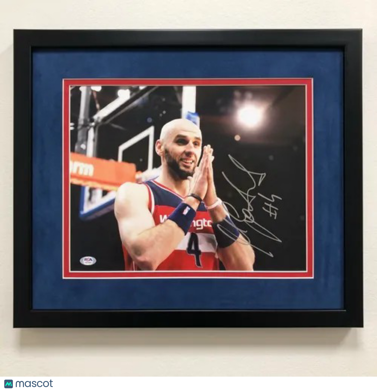 Marcin Gortat Washington Wizards Signed Basketball 11x14 Custom Framed Photo PSA
