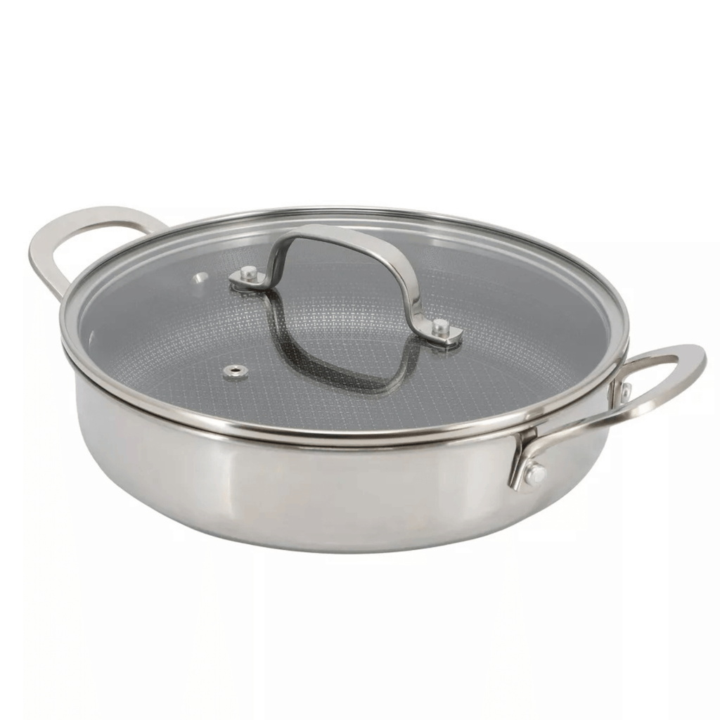 Better Chef 10-Inch 3-Ply Stainless Steel Nonstick Deep Fry Pan with Lid