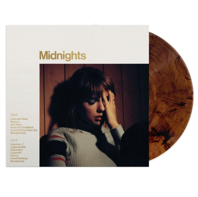 Taylor Swift - Midnights (X) (Mahogany Color LP Vinyl) & Tortured Poets Department (X) (Ghosted White Vinyl/2LP/Manuscript- Bonus Track) & Midnights (X) (Jade Green LP Vinyl) & 1989