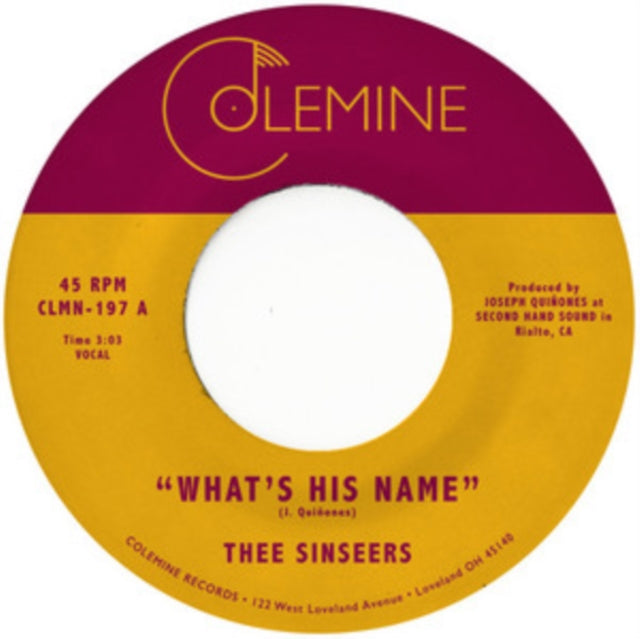 Thee Sinseers - What's His Name - 7 Inch Vinyl