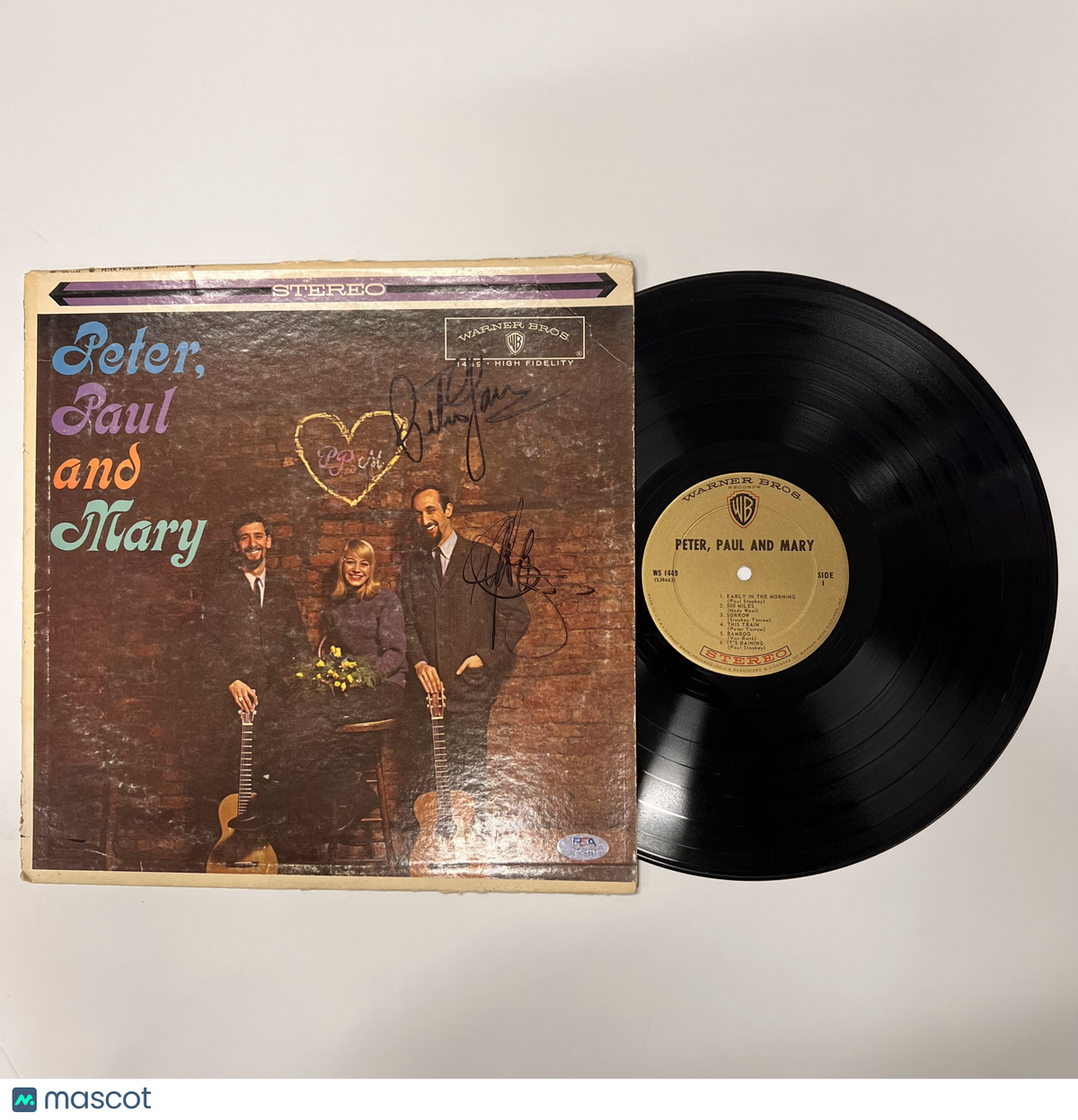Paul Stookey Peter Yarrow Signed Peter, Paul and Mary Vinyl Album PSA