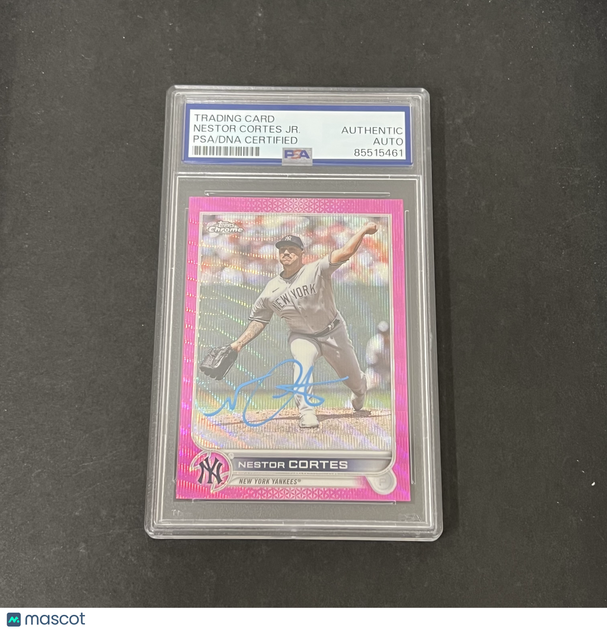 2022 Topps Update Series #USC10 Nestor Cortes Pink Chrome signed card PSA