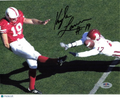 Kyle Larson Signed Nebraska Cornhuskers Football 8x10 Photo PSA Autographed