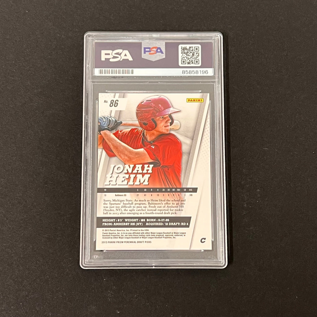 2013 Panini Prizm Perennial Draft #86 Jonah Heim Signed Card PSA Slabbed Orioles