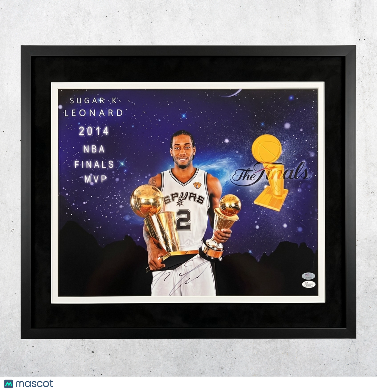 Kawhi Leonard San Antonio Spurs Signed Basketball 16x20 Framed Photo PSA