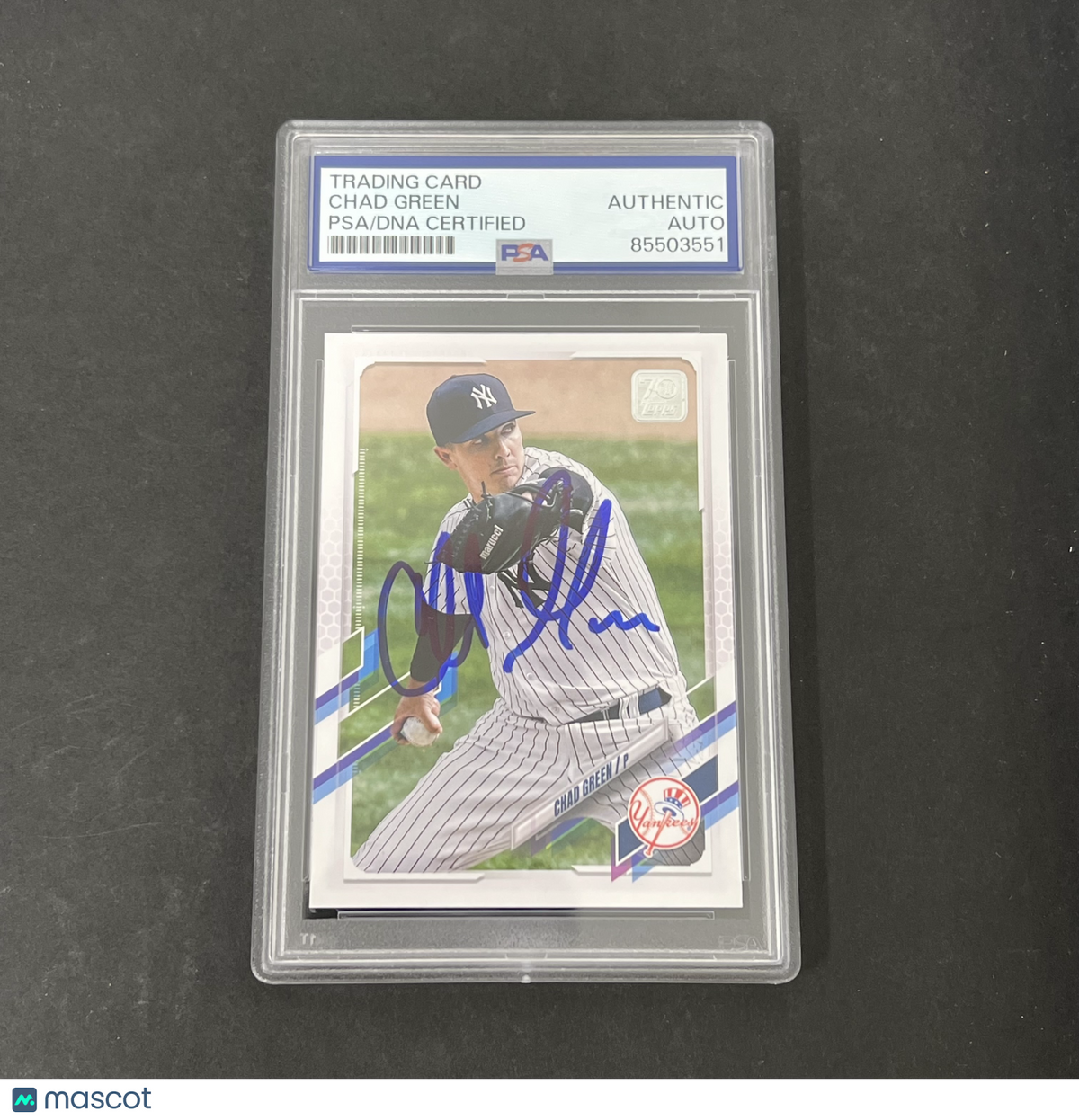 Topps 2021 Update Series #US290 Chad Green Signed Card PSA Autographed