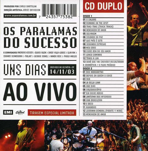 Paralamas Do Sucesso - Uns Dias Ao Vivo - Music CD