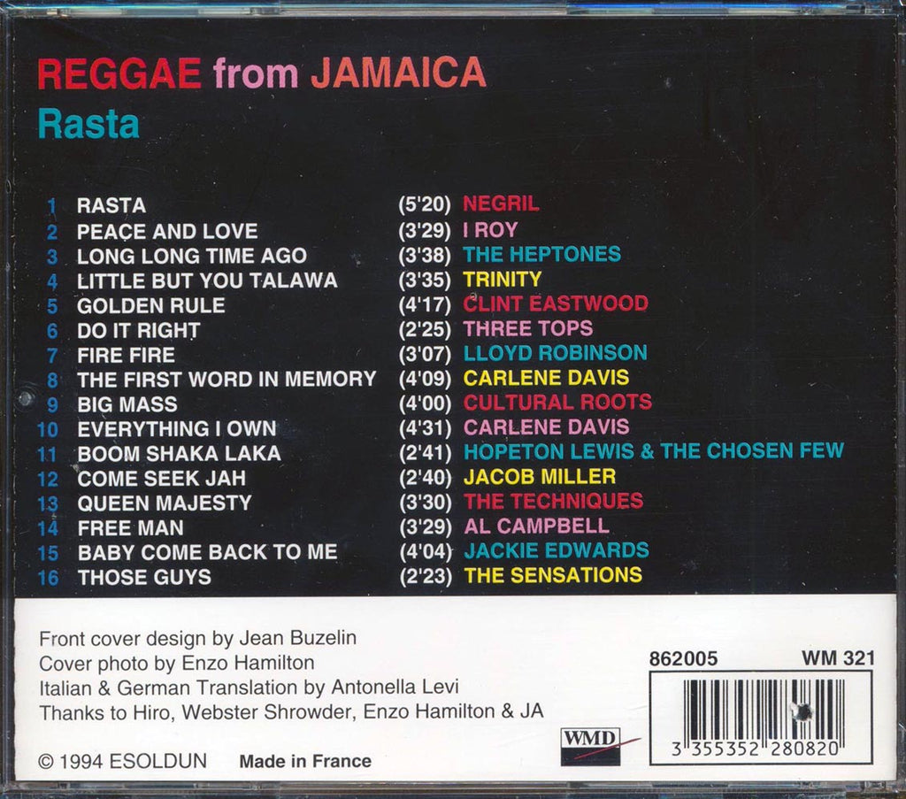 Jacob Miller, I Roy, The Heptones, Clint Eastwood, Etc. - Reggae From Jamaica: Rasta Music CD