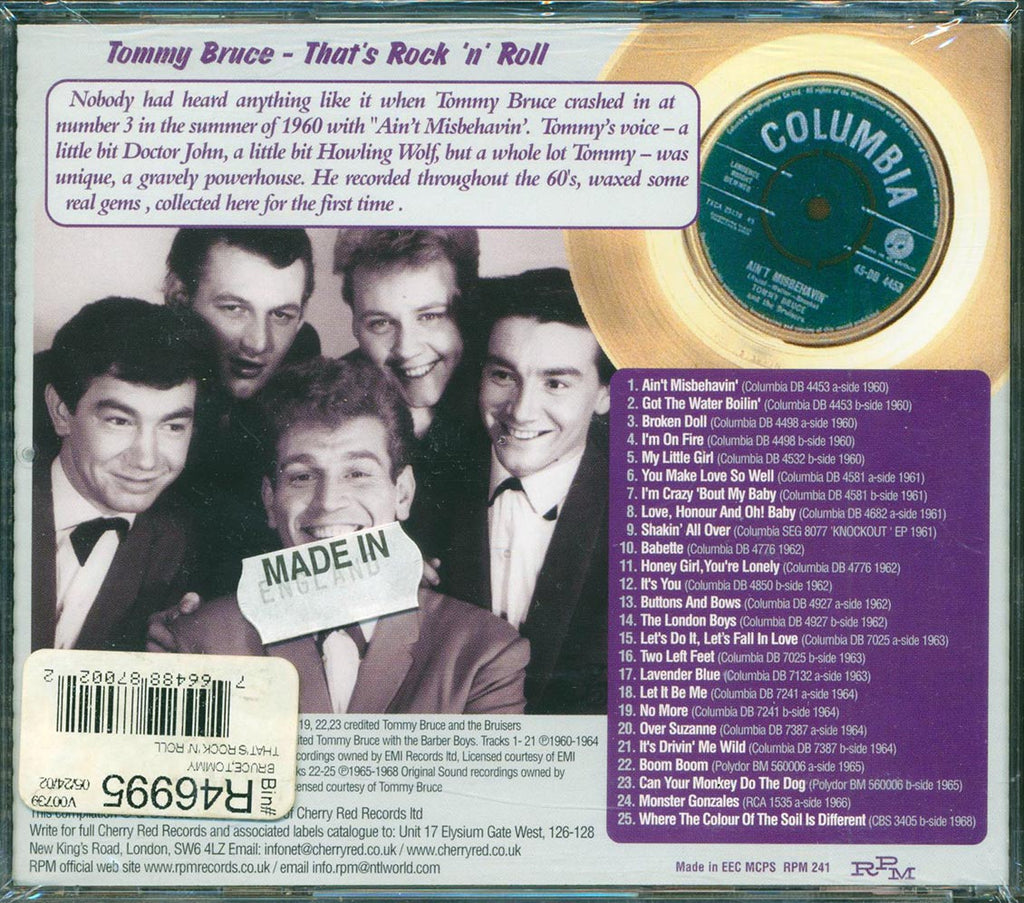 Tommy Bruce & The Bruisers - That's Rock 'N' Roll: The Definitive Collection Music CD