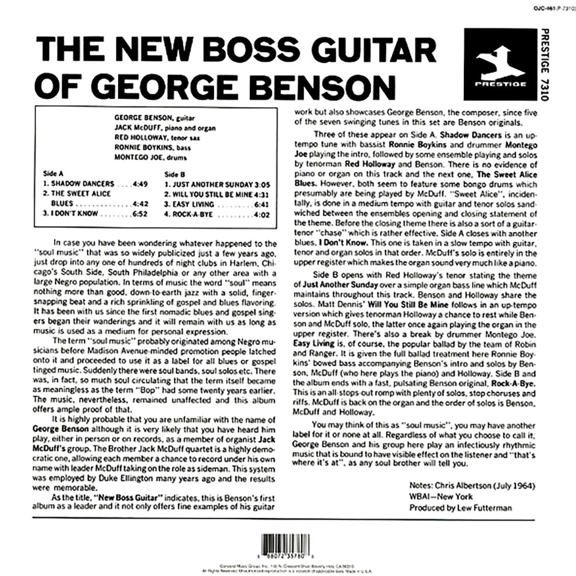 George Benson, Jack McDuff Quartet - The New Boss Guitar Of George Benson Vinyl Record