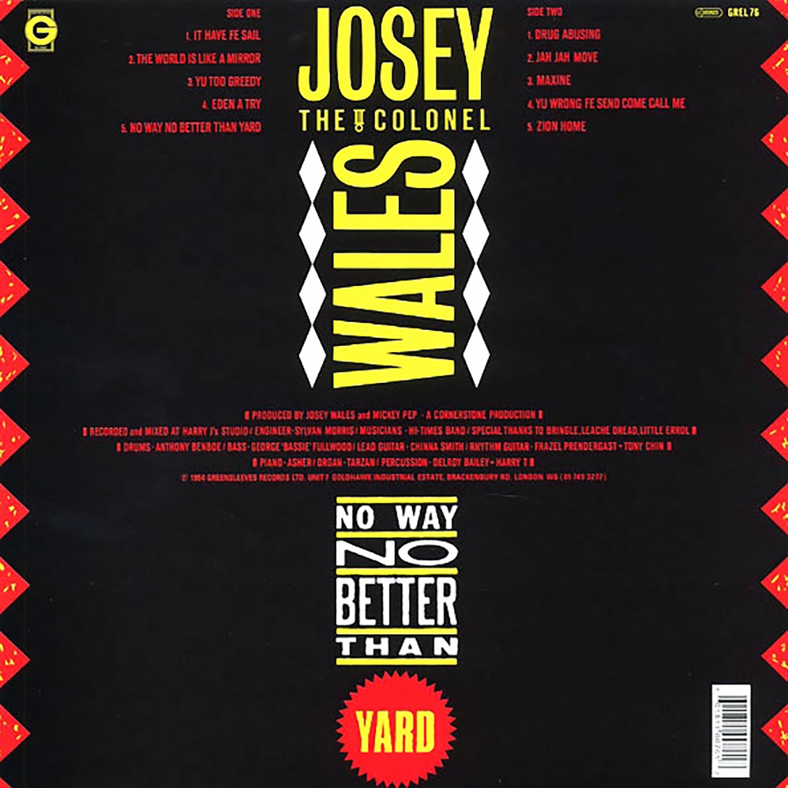 Josey Wales - No Way No Better Than Yard Vinyl Record