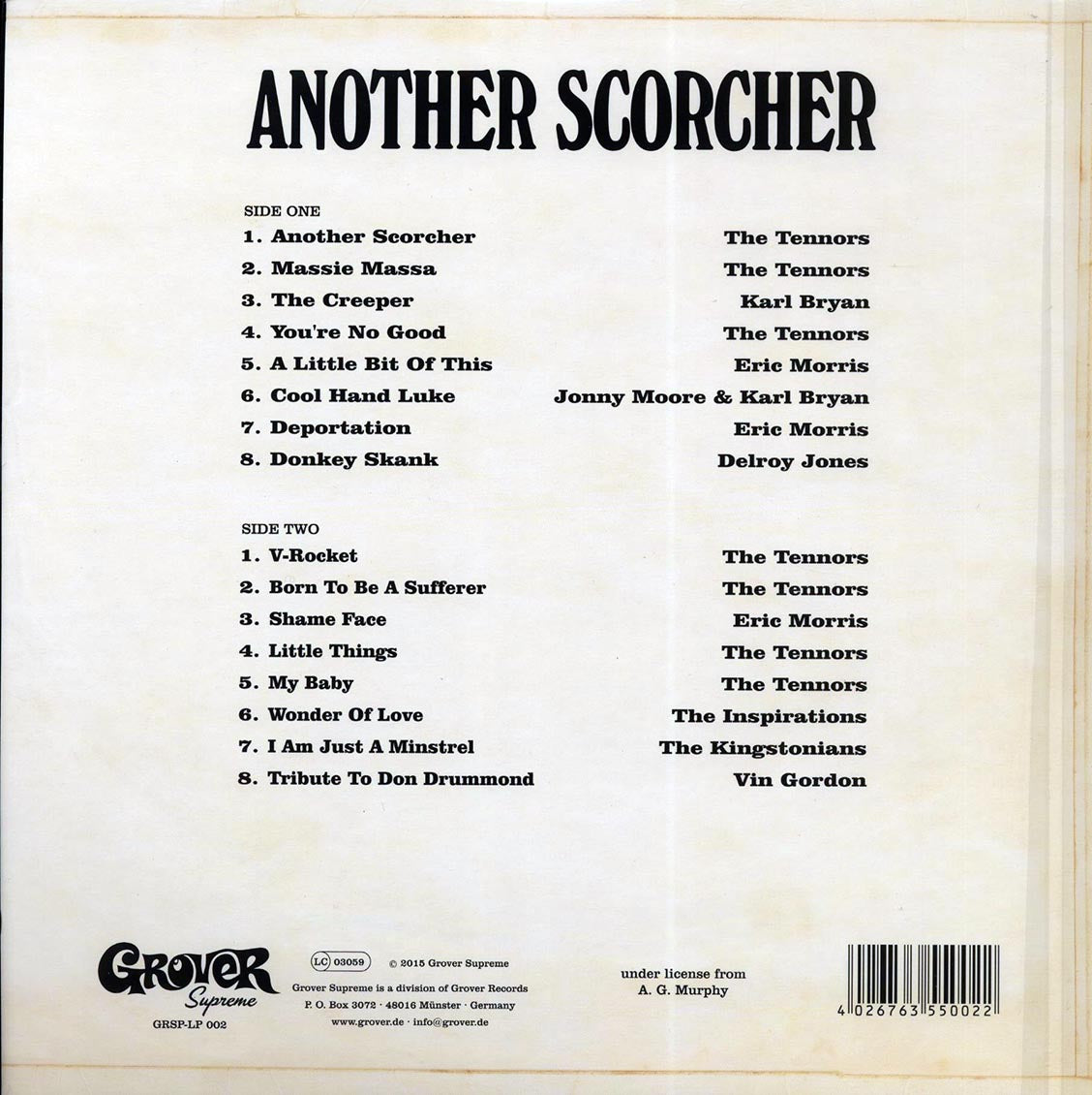 Tennors, The Inspirations, Eric Jones, Etc. - Another Scorcher (180g) Vinyl Record
