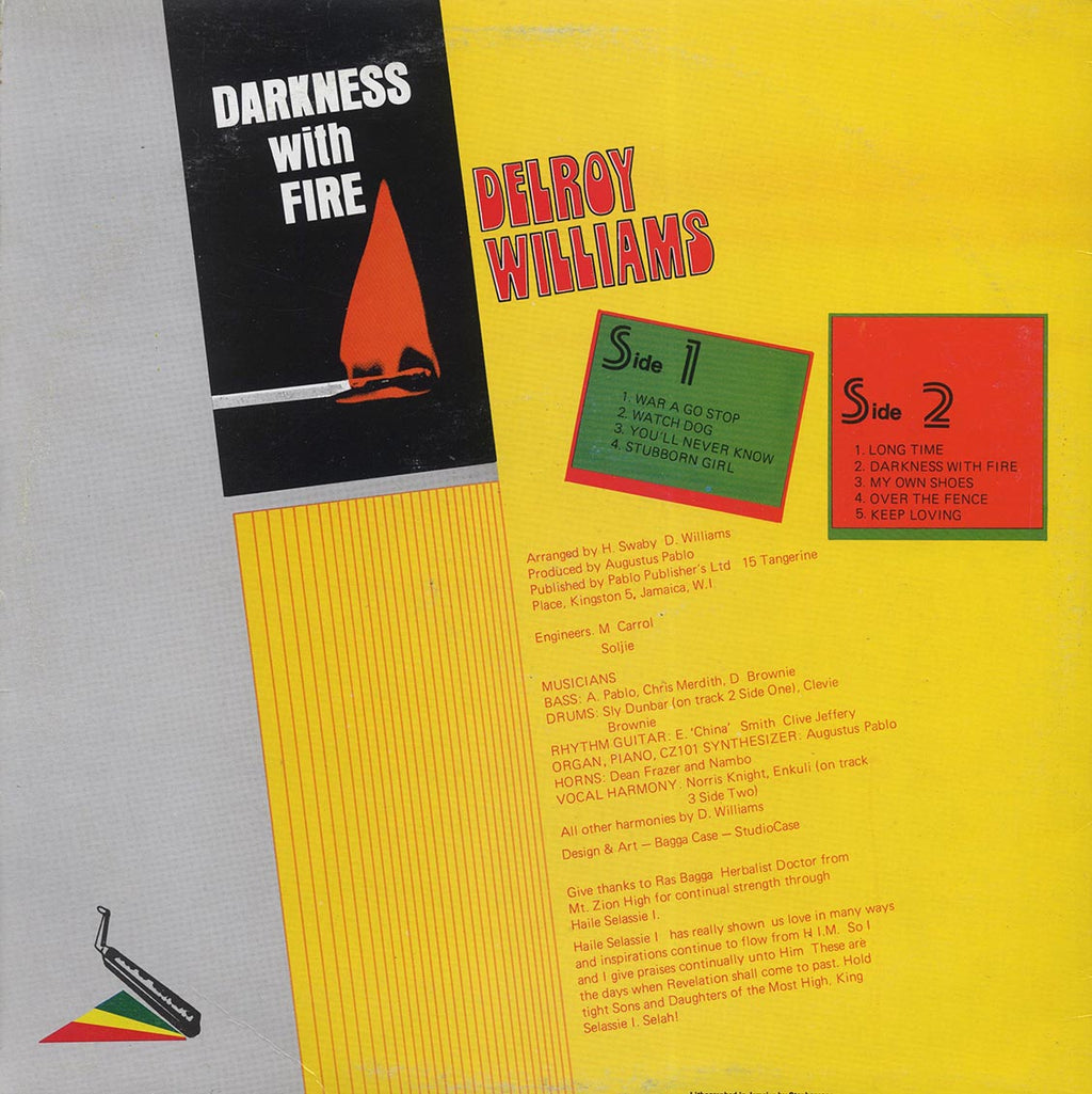 Delroy Williams - Darkness With Fire (Jamaica press) (orig. press) Vinyl Record