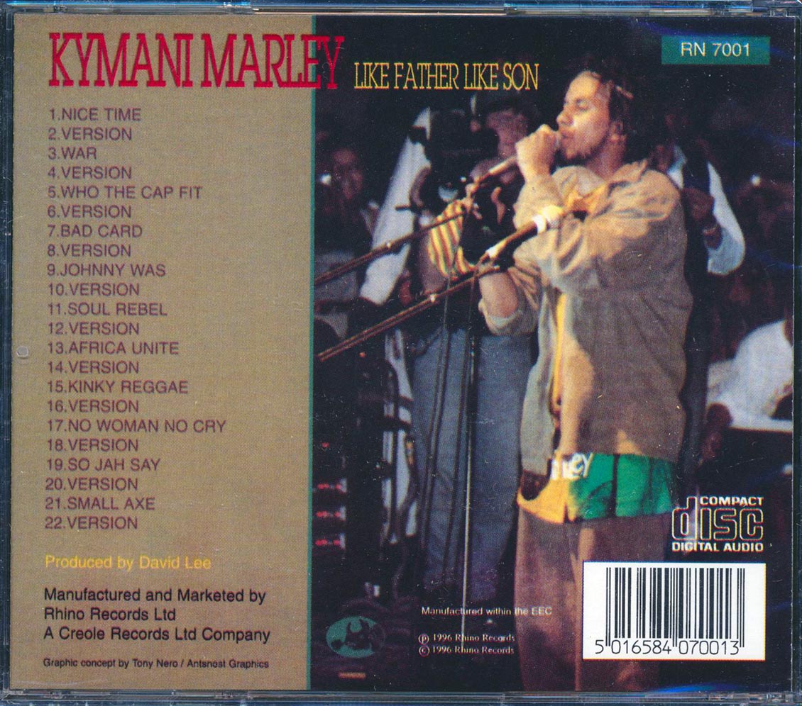 Kymani Marley - Like Father Like Son (22 tracks) Music CD