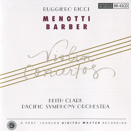 Menotti / Barber / Ricci / Clark / Pacific So - Violin Concertos - Music CD