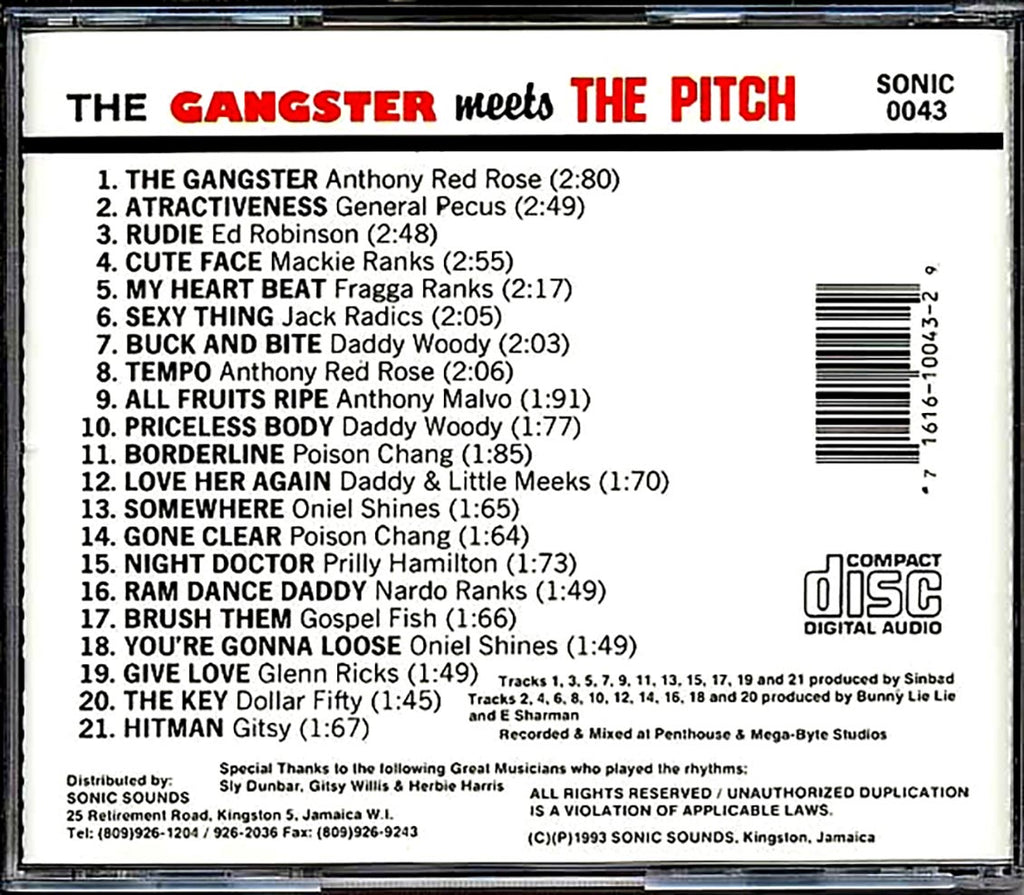 Anthony Red Rose, Jack Radics, Ed Robinson, Etc. - Gangster Meets Pitch (21 tracks) (marked/ltd stock) Music CD