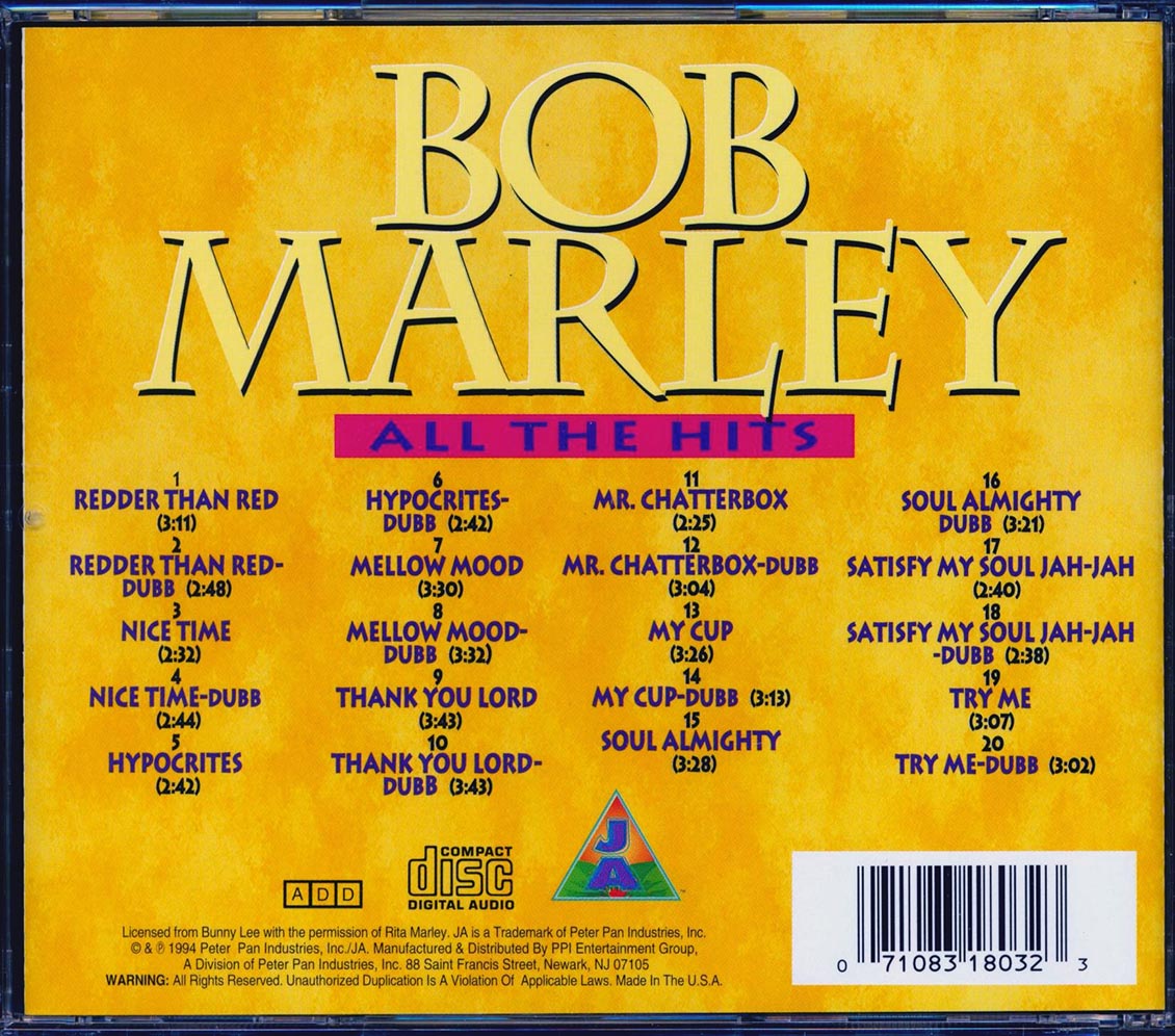 Bob Marley - All The Hits (20 tracks) (marked/ltd stock) Music CD
