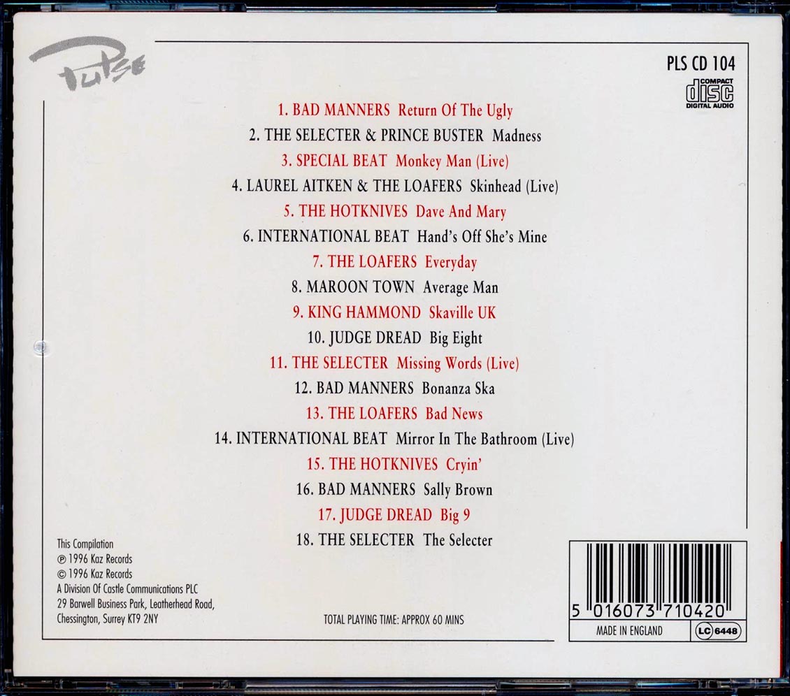 Prince Buster, The Selecter, Bad Manners, Judge Dread, Etc. - Ska Crazy: Return Of The Ugly Music CD