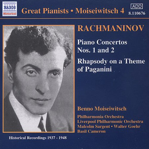 Rachmaninoff / Moiseiwitsch / Sargent / Cameron - Piano Concertos - Music CD