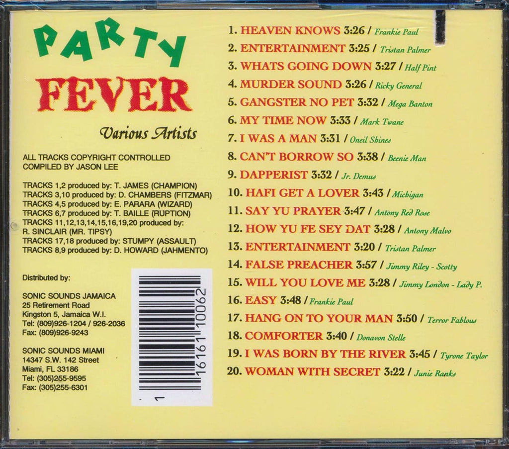 Frankie Paul, Triston Palmer, Half Pint, Etc. - Party Fever (20 tracks) (marked/ltd stock) Music CD