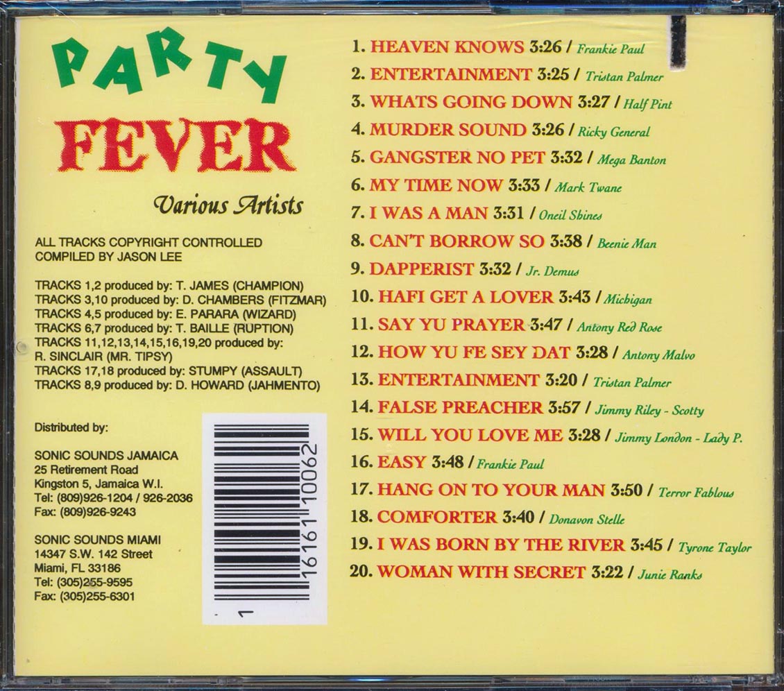 Frankie Paul, Triston Palmer, Half Pint, Etc. - Party Fever (20 tracks) (marked/ltd stock) Music CD