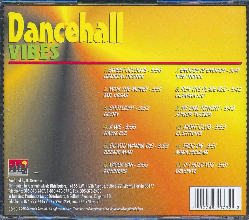 Tony Rebel, Pinchers, Beenie Man, Etc. - Dancehall Vibes Music CD