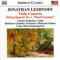 Leshnoff / Wetherbee / Baltimore Chamber / Thakar - Violin Concerto / String Quartet No. 1 - Music CD