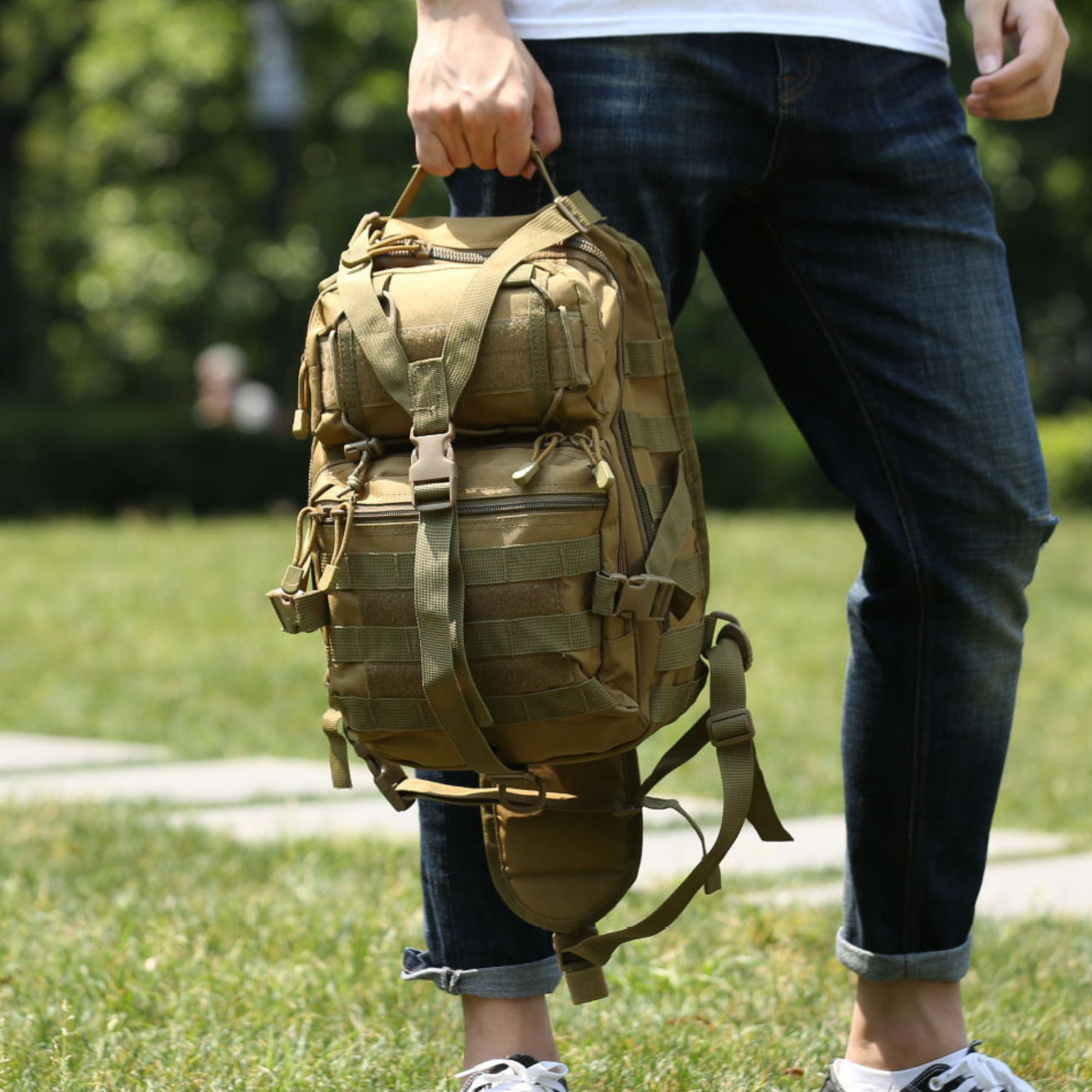JupiterGear Tactical Military Sling Backpack 15L Shoulder Bag Molle Outdoor Daypack Backpack with Adjustable Strap