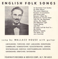 Wallace House - English Folk Songs - Music CD