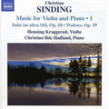 Sinding / Kraggerud / Hadland - Music For Violin & Piano 1 - Music CD
