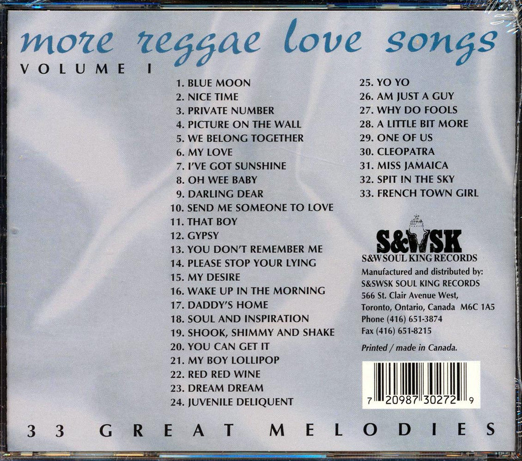 Hortense Ellis, Marie Brown, KC White - More Reggae Love Songs Volume 1: 33 Great Melodies (33 tracks) Music CD