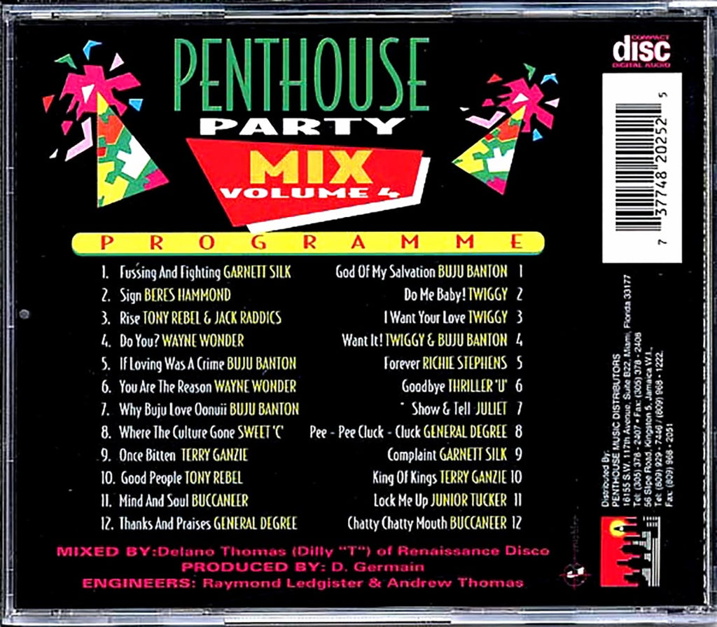 Beres Hammond, Garnett Silk, Tony Rebel, Etc. - Penthouse Party Mix 4 Music CD