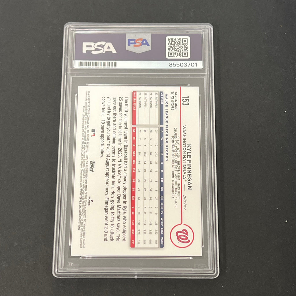 2024 Topps Series 1 #153 Kyle Finnegan signed card PSA