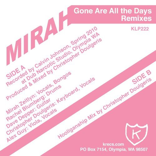 Mirah - Gone Are All The Days - Vinyl Record