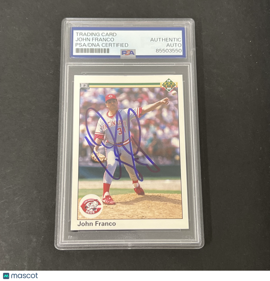 1990 Upper Deck #139 John Franco signed card PSA