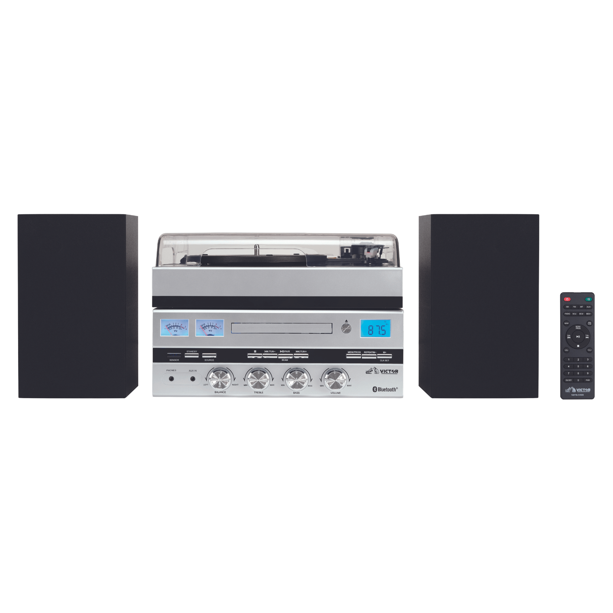 Victor Geneva 5-in-1 Desktop Music Center w Streaming Capabilities and FM Radio