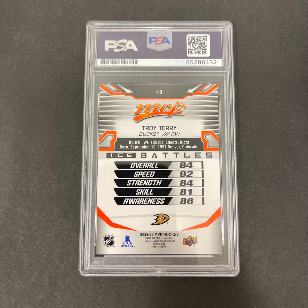 2002-23 Upper Deck MVP Hockey#40 Troy Terry Signed Card PSA Auto 10 Autographed
