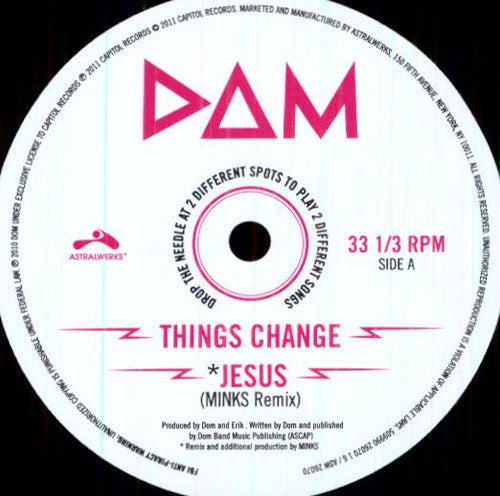 Things Change / Jesus [12" Vinyl] Vinyl Record