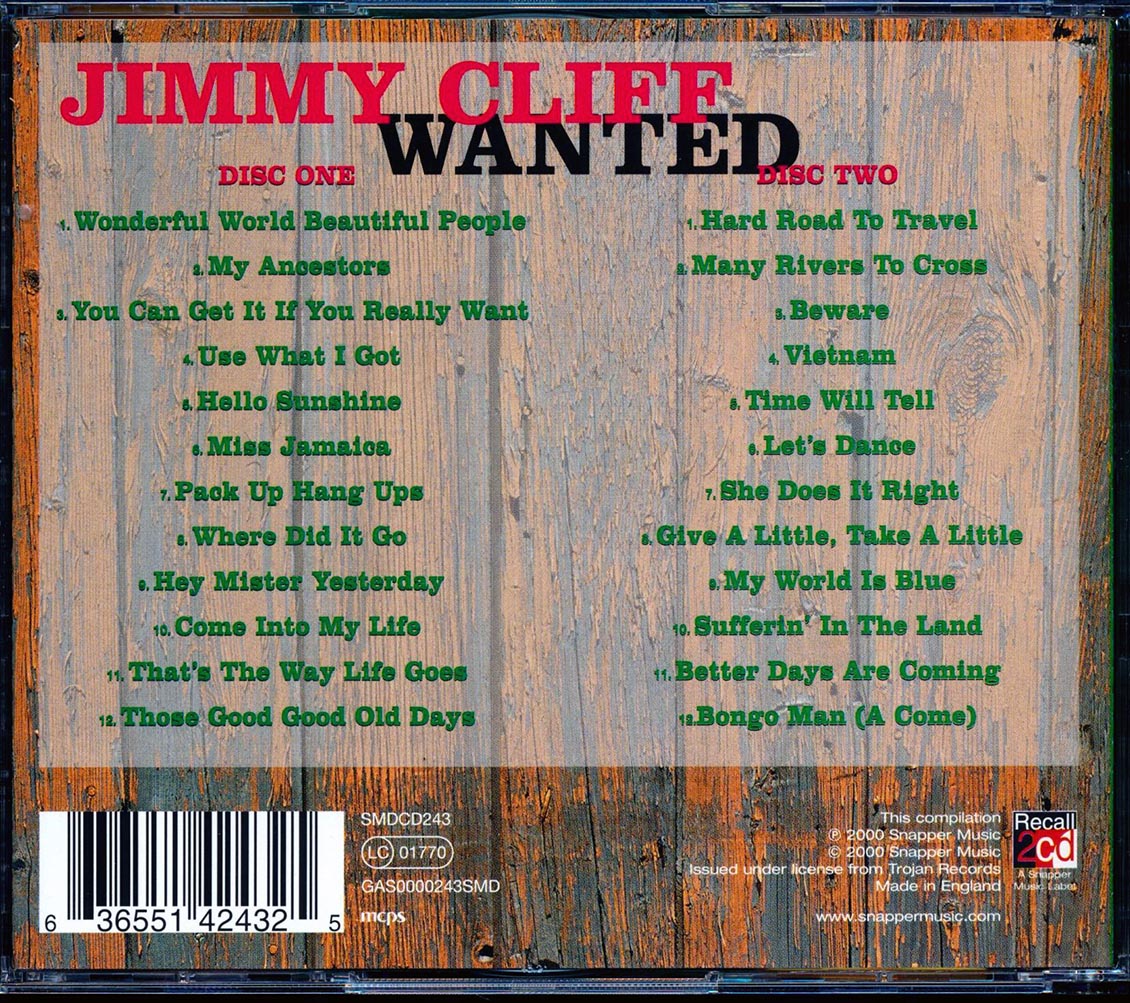 Jimmy Cliff - Wanted (24 tracks) (2xCD) Music CD