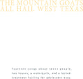 Mountain Goats - All Hail West Texas - Vinyl Record