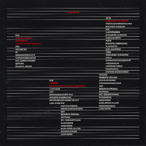 Nono,luigi - Carlo Scarpa - Vinyl Record