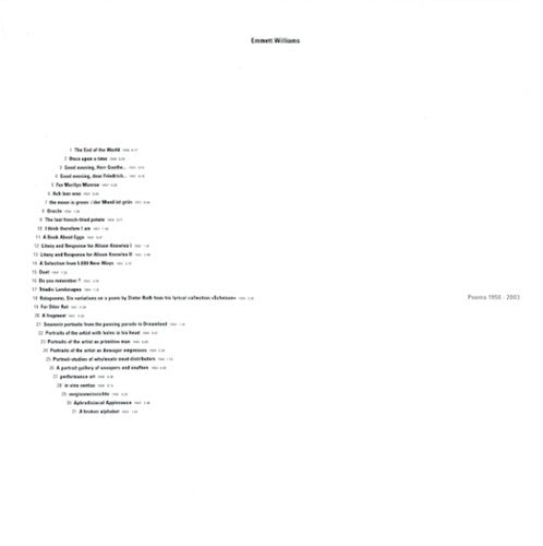 Williams,emmett - Poems 1950 - 2003 - Vinyl Record