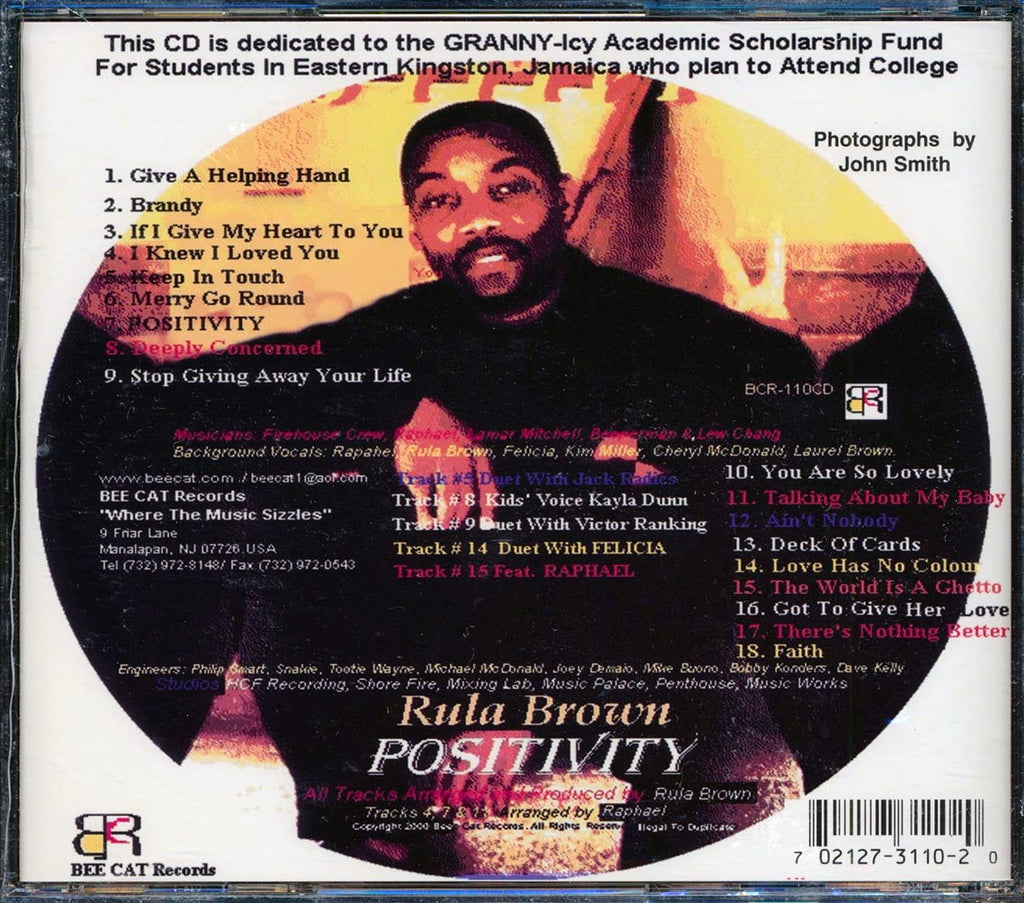 Rula Brown - Positivity Music CD