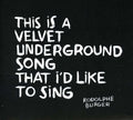 Burger,rodolphe - Velvet Underground Song - Music CD