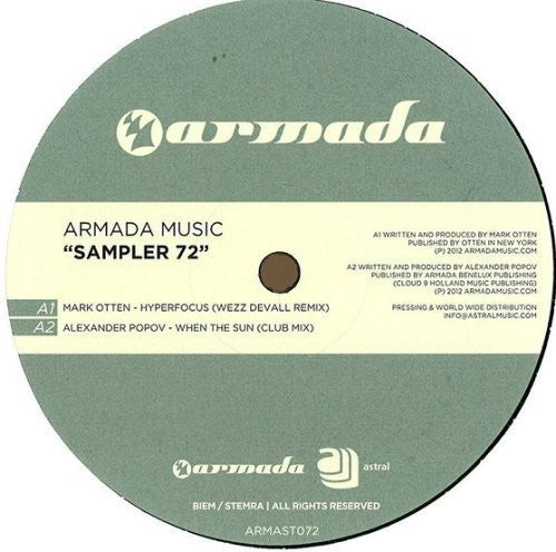 Armada Music Sampler 72 - Armada Music Sampler 72 - Vinyl Record