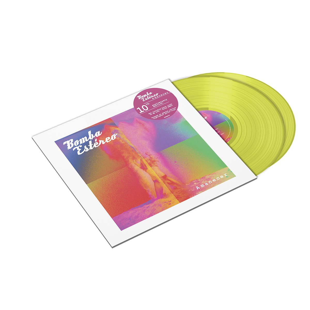 Bomba Estereo - Amanecer 10 Year Anniversary Highlighter Yellow Vinyl 2LP Vinyl Record